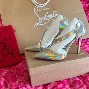Christian Louboutin Astrid 100 Size 39 Patent Psychic Laser - Harrods had a sale